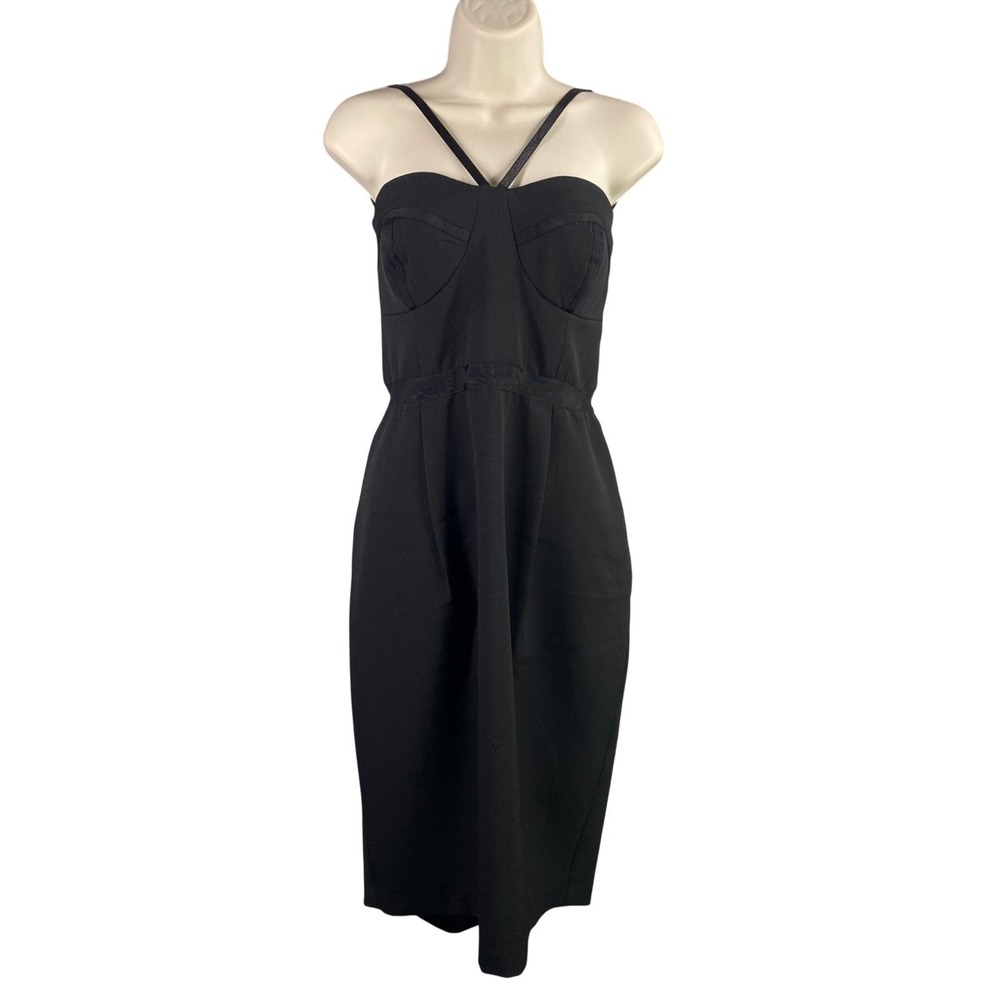 City Chic Dress Size 14 Strappy LBD Elegant Evening Going Out Cocktail